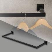 Garderobestang kapstok wandmontage 30 x 90 cm zwart staal ML design