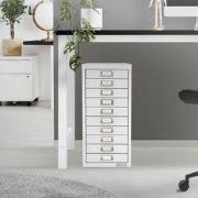 Archiefkast met 10 laden 28x38x60 cm wit metaal ML design