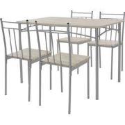 Eetset voor 4 personen 5-delig met eettafel en 4 stoelen licht eikenho...