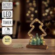 Decoratieve LED kerstboom van jute touw Staand figuur 30 cm warm wit m...