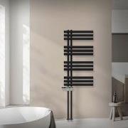 Badkamer radiator middenaansluiting 500x1000 mm zwart mat met thermost...