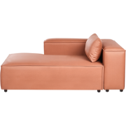 BRANDE - Chaise longue - Goudbruin - Rechtszijdig - Kunstleer