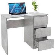 Bureau met drie laden 90x76x50 cm grijs hout ML design