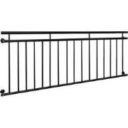 Frans balkon 90 x 225 cm Zwart