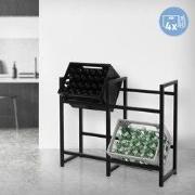 Drankenkrattenrek Drankenrek 4 kratten 91 x 31 x 75,5 cm antraciet sta...