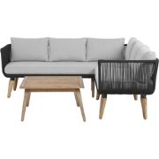 ALCAMO - Loungeset voor 5 - Taupe - Acaciahout