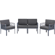 ERICHE - Loungeset 4-zits - Donkergrijs - Polypropyleen
