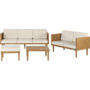 BARATTI - Loungeset voor 5 - Lichthout/Wit - Acaciahout