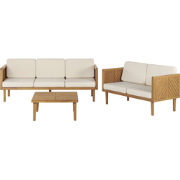 BARATTI - Loungeset voor 5 met salontafel - Lichtbeige - Acaciahout