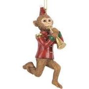 Clayre & Eef Kersthanger Aap 11 cm Bruin Kunststof