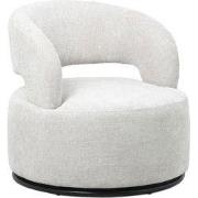 Draaifauteuil - Stof Beige - Hoogte Rugleuning 77cm - Eliza