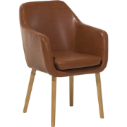 YORKVILLE - Eetkamerstoel - Goudbruin - Kunstleer