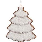 Clayre & Eef Kersthanger Kerstboom 9x1x10 cm Wit Kunststof