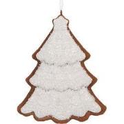 Clayre & Eef Kersthanger Kerstboom 9x1x10 cm Wit Kunststof