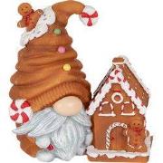 Clayre & Eef Kerstdecoratie met LED-verlichting Kabouter 14x9x15 cm Br...