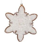 Clayre & Eef Kersthanger Sneeuwvlok 9x1x10 cm Wit Kunststof