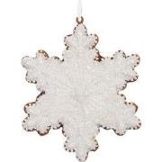 Clayre & Eef Kersthanger Sneeuwvlok 9x1x10 cm Wit Kunststof