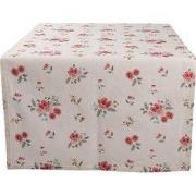 Clayre & Eef Tafelloper 50x140 cm Beige Katoen Rozen