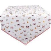 Clayre & Eef Tafelloper 50x160 cm Beige Roze Katoen Vlinders