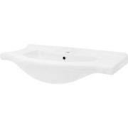 Ovale wastafel met overloop 86x51,5x21,5 cm wit keramiek LuxeBath