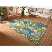 Binnen- En Buitenkleed - Tropical Leaves Groen/Blauw - 200 X 285 CM