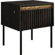 Meubella - Nachtkastje Timoteo - Mat zwart - 46 cm