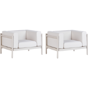 FERRETTI - Tuinstoel set van 2 - Lichtbeige - Synthetisch