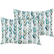 LOANO - Tuinkussen set van 2 - Wit/Groen - 40 x 60 cm - Polyester