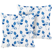 TORBORA - Tuinkussen set van 2 - Blauw/Wit - 45 x 45 cm - Polyester