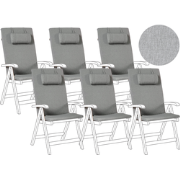 JAVA/AMAN PREMIUM - Tuinkussen set van 6 - Grijsmelange - Polyester