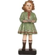 Clayre & Eef Decoratie Beeld Kind 9x8x21 cm Groen Kunststof