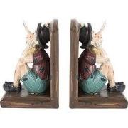 Clayre & Eef Boekensteunen Set van 2 Pinokkio 24x11x17 cm Bruin Kunsts...