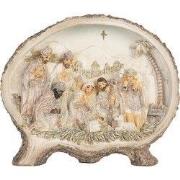 Clayre & Eef Kerstdecoratie Beeld Kerstgroep 18x4x15 cm Bruin Kunststo...