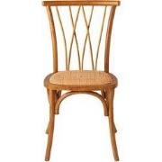 Set van 2 eiken stoelen met rotan zitting OLYMPIA