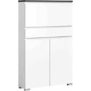 Shoelove schoenenkast 2 deuren, 1 klepdeur, 1 lade 95x151cm wit, grijs