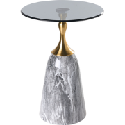 CARTER - Bijzettafel - Grijs - Metaal