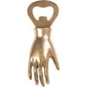 Clayre & Eef Flesopener Hand 11x2x4 cm Goudkleurig Metaal