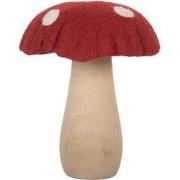 Clayre & Eef Decoratie Paddenstoel 12x12x15 cm Rood Vilt