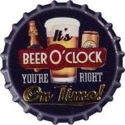 Clayre & Eef Magneet Beer Ø 7x2 cm Paars Metaal