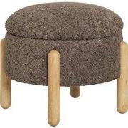 Opbergpoef Bruin Stof - 45x45x36cm - Medas