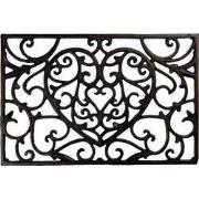 Clayre & Eef Deurmat Hart 59x39x2 cm Bruin Metaal