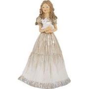 Clayre & Eef Kerstdecoratie Beeld Meisje 14x11x22 cm Beige Kunststof