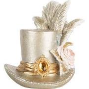 Clayre & Eef Decoratie Beeld Hoed 13x11x13 cm Zilverkleurig Kunststof