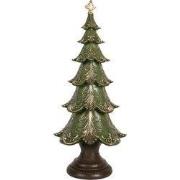 Clayre & Eef Kerstdecoratie Beeld Kerstboom Ø 18x41 cm Groen Kunststof