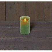 KAARS JADE GROEN WAX RUSTIEK BEWEGENDE VLAM 7,5X12,5CM3XAAA/TIMER