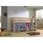 LUCEVI - Pino Halfhoogslaper H115CM + Ladder + Pet Shop Gordijntjes - ...