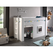 LUCEVI - Noah Halfhoogslaper + Set van Gordijntjes - Wit - 90x200 cm