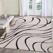 Luxus Shaggy Plus Hoogpolig Vloerkleed - Skandi Design - Creme/Zwart -...