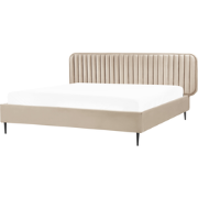 BRIN - Tweepersoonsbed - Taupe - 180 x 200 cm - Fluweel