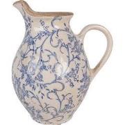 Clayre & Eef Decoratie Kan 21x16x24 cm Beige Keramiek Bloemen